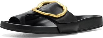 Franco Sarto Brianka Slide Sandals Womens Sandals Black Leather : 8.5 M