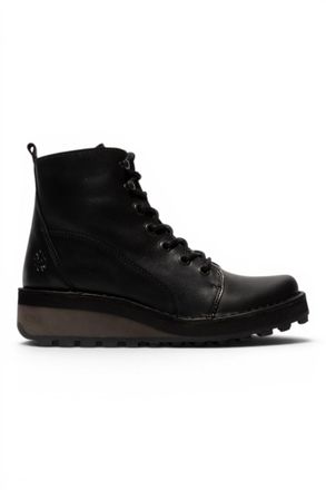 FLY London Fly London Womens Black Leather Lace-Up Ankle Boots - HAZI147