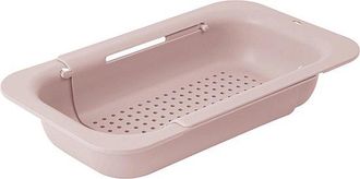 OEM Cesta Coladora Para Colocar Sobre El Fregadero, Utensilios De Cocina (7,9 Cm De Ancho X 14-19 Cm De Largo X 2,7 Cm Alto), Rosa, 35 X 20 X 6,5 Cm