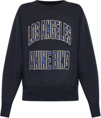 Anine Bing Harry Shrunken Sweatshirt - Dames - Sweatshirts - Zwart - XS - Katoen - Hoodies & sweatvesten