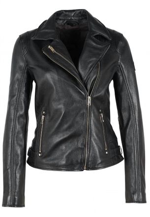 Mauritius Womens Traysie Love & Peace Leather Jacket In Midnite
