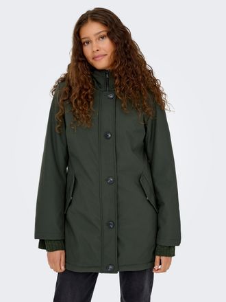 Only Parka ONLY ONLOLIVIA LIFE PARKA COAT CS OTW, Damen, Gr. XL, peat, Web, Obermaterial: 100% Polyester, unifarben, Jacken Parka