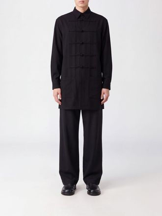 Yohji Yamamoto Long-Sleeved Shirt in Pure Wool with Toggle Closure