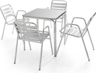 Oviala Mesa cuadrada de aluminio de 4 plazas Nothing Hill