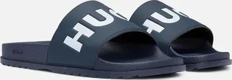 HUGO BOSS Mens HUGO Logo Strap Sliders, Dark Blue - Navy/Navy - Size: UK - 11