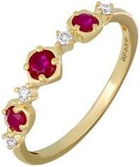 Bony Levy El Mar 18K Yellow Gold Ruby & Diamond Stackable Ring at Nordstrom Rack, Size 6.5