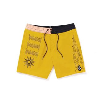 Volcom Mens About Time Liberators Board Shorts In Mustard/lemon