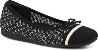 Ros Hommerson Noelle Cap Toe Ballet Flat in Black Sparkle Knit at Nordstrom, Size 10.5