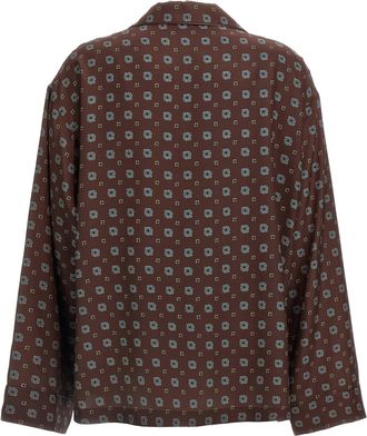 Moschino Geometric Silk Print Shirt - Brown