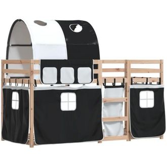 vidaXL Bunk Bed without Mattress White&Black 80x200 cm Solid Wood Pine Vidaxl