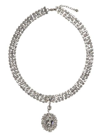 Jennifer Behr Sylvie necklace - women - Rhodium Plated Metal/Crystal - One Size - Silver