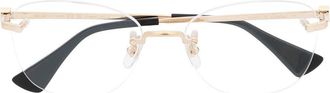 Cartier frameless contrast-tips glasses - unisex - Metal - One Size - Gold