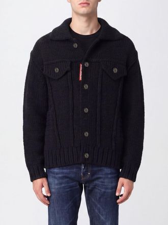 Dsquared2 Cardigan in lana di alpaca con scollo a V e tasche applicate