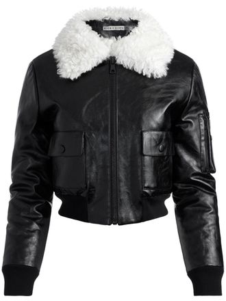 Alice & Olivia Willard faux-fur collar jacket - Black