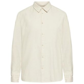 Knowledge Cotton Apparel Regular Fit Heavy Twill Flannel Hemd f&uuml;r Herren | beige/wei&szlig;