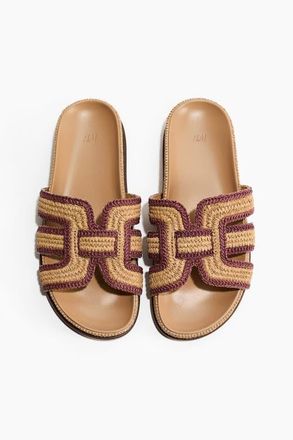H&M Braided straw sandals in Beige/pink at Nordstrom, Size 11