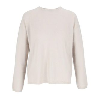 Allude Trui met ronde hals - Dames - Truien - Beige - Maat: S Katoen