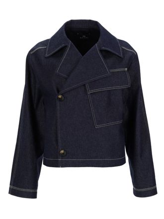 Paul Smith Cropped Deep Indigo Contrast Stitching Jacket