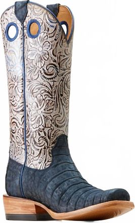 Ariat Womens Futurity Boon Suede Caimen Western Boot In Blue