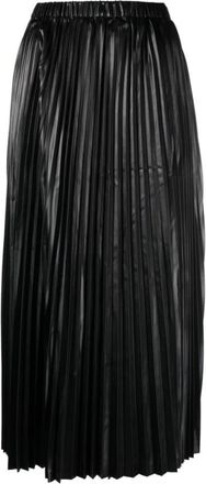 Junya Watanabe Zwarte broek met gelaagd ontwerp en logo patch - Dames - Midirokken - Zwart - M - Katoen - Rokken