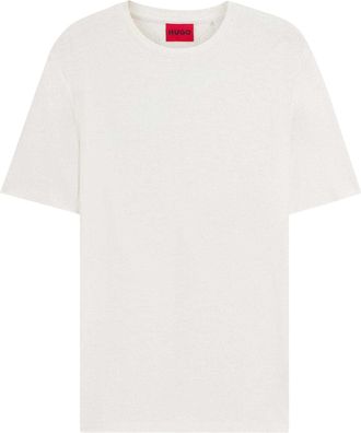 HUGO BOSS Hugo Heren Crew Neck Relaxed Fit T-shirt met korte mouwen (Natuurlijk)
