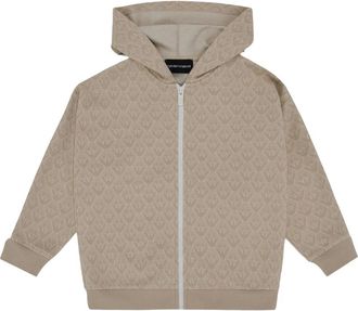 Emporio Armani Kids Sweatshirts, male, Beige, 14 Y, Boys Logo Zip Up Top in Beige