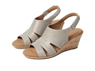 Rockport Briah Sling Womens Sandals Taupe Metallic Leather : 6.5 M (B), Leather/Rubber
