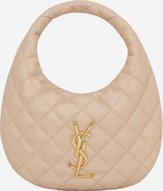 Saint Laurent Womens Handbag Icare Nappa Leather Beige Shoulder Bags