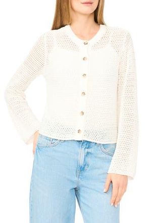 Vince Camuto Open Weave Cardigan in Antique White at Nordstrom Rack, Size X-Small