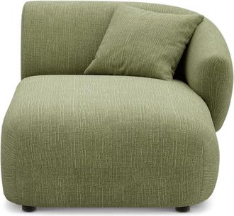 Castlery Auburn Right Chaise Customized, (Washed Chenille) Moss, Machine Washable, Modular Sofa for Green