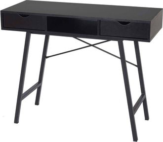 Hhg Mesa consola HHG-162, mesa auxiliar con estante, estructura 3D 100 x 40 cm, negro