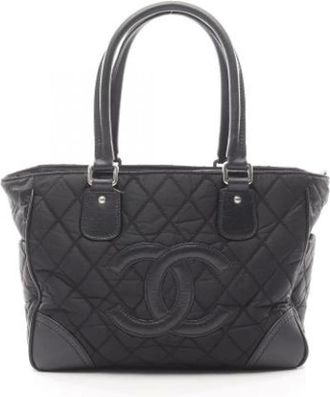 Chanel Pre-owned Handbags, female, Black, Size: ONE SIZE Pre-owned Nylon Handbag