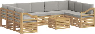 vidaXL Conjunto De Sof&aacute;s De Exterior 10 Uds. Blanco Y Gris Claro Vidaxl
