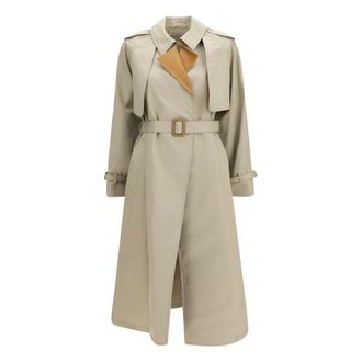 Acne Studios Gelaagde trenchcoat - Dames - Mantels - Beige - Maat: S Katoen