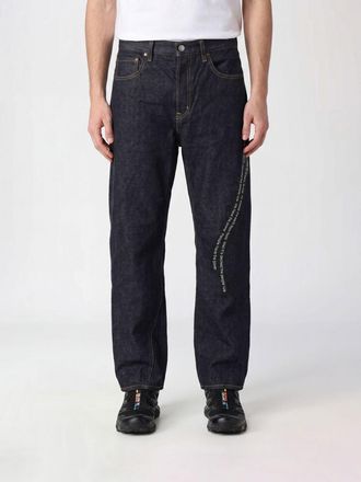 Undercover Jeans straight fit in denim stretch con stampa slogan e vita media