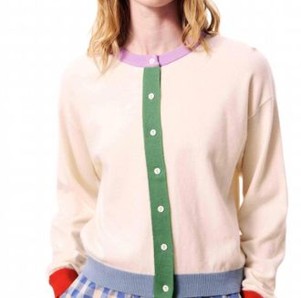 FRNCH Patrick Colorblock Cardigan In Multicolor