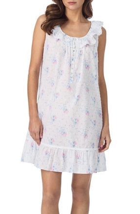 Eileen West Swiss Dot Cotton Chemise Nightgown in Pink Bouquet at Nordstrom, Size X-Large