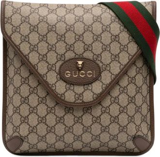 Gucci Borsa a tracolla media Neo Vintage in tessuto GG Supreme con battente 2016-2025 - Marrone