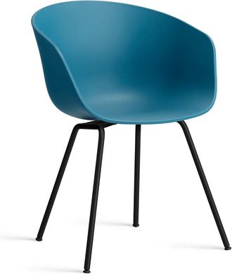 HAY About A Chair AAC 26, schwarz / azure blue 2.0 (Kunststoffgleiter)