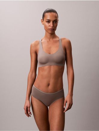 Calvin Klein Womens Invisibles Lightly Lined Racerback Bralette - Brown - XS