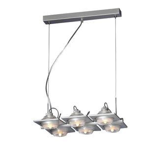 Netlighting (0040 002) Ull Rectangular Pendant 6 Light G9 Silver Grey