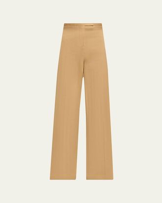 Max Mara Herringbone Striped Jersey Wide-Leg Pants