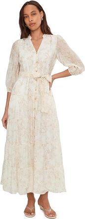 Vince Camuto Three Teir Button Bodice Maxi Womens Dress Camel : XS, Nylon/Rayon