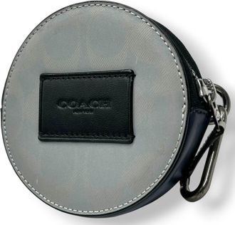 Coach Black Gray Pvc Nylon Coin Purse/Coin Case (Pre-Owned)