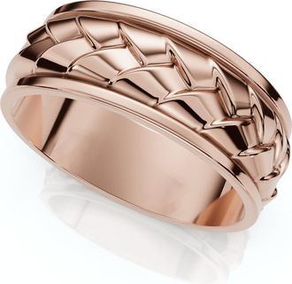 Pompeii3 7mm 14k Gold Mens Braided Design Wedding Band