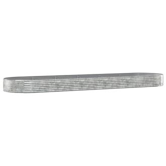 Berkfield Home Garden Raised Bed Powder-coated Steel 523x140x36 cm Silver | Size: 523 x 140 x 36 cm