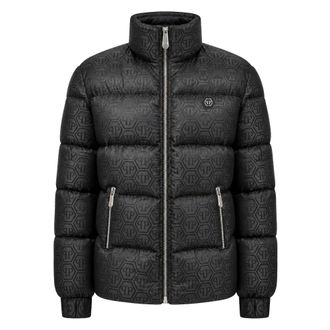 Philipp Plein Chaqueta de plum&oacute;n con monograma - Jackets - Hombre - Negro - 4XL