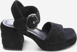 Vaneli Womens Moppet Quilted Platform Heels In Black Suede
