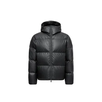 Moncler Moncler Mentone Hooded Nappa Leather Short Down Jacket, Men, Black, Size: 2