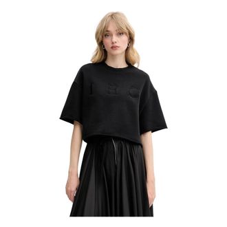 Iro Linda Logo-print Katoenen T-shirt - Dames - T-shirts - Zwart - M - Katoen - Tops